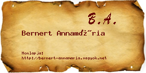 Bernert Annamária névjegykártya